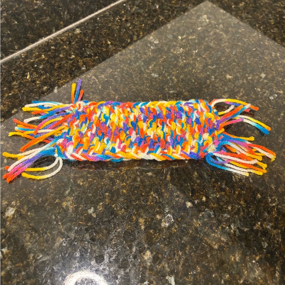 NWOT Rainbow Knitted Mug Rug Coaster